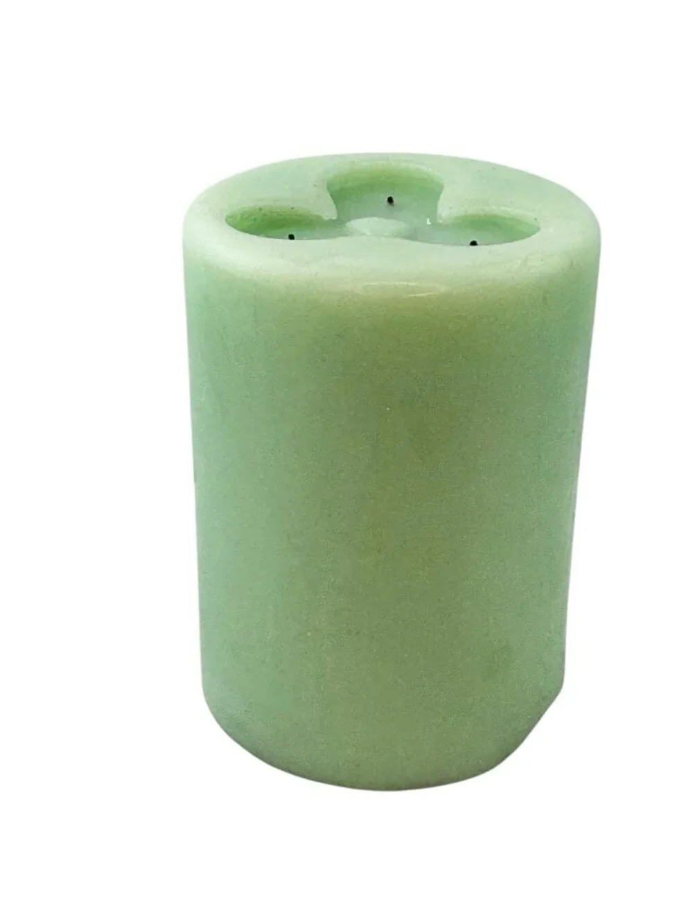 *PartyLite 3-Wick Candle 6 x 8 Light Green Retired Large Home Decor Collectible